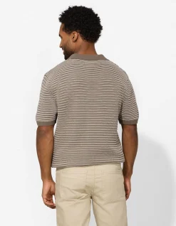 Poloshirt - Strick - hellbraun