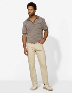 Poloshirt - Strick - hellbraun