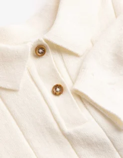 Poloshirt - Strick - weiß