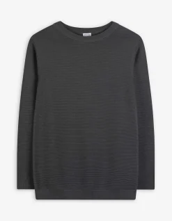 Pullover - Gerippt - dunkelgrau