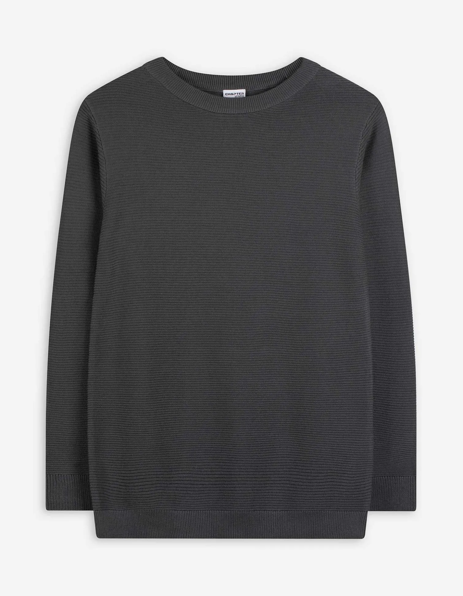 Pullover - Gerippt - dunkelgrau