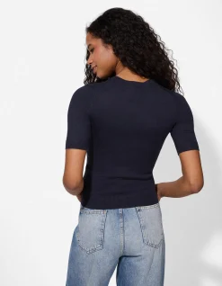 Pullover - Kurze Ärmel - dunkelblau