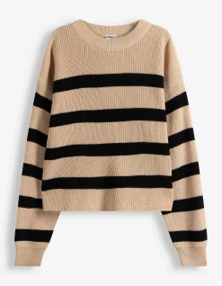 Pullover - Rippenstruktur - beige