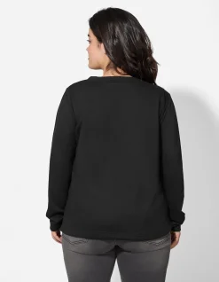 Pullover - Ziersteine - schwarz