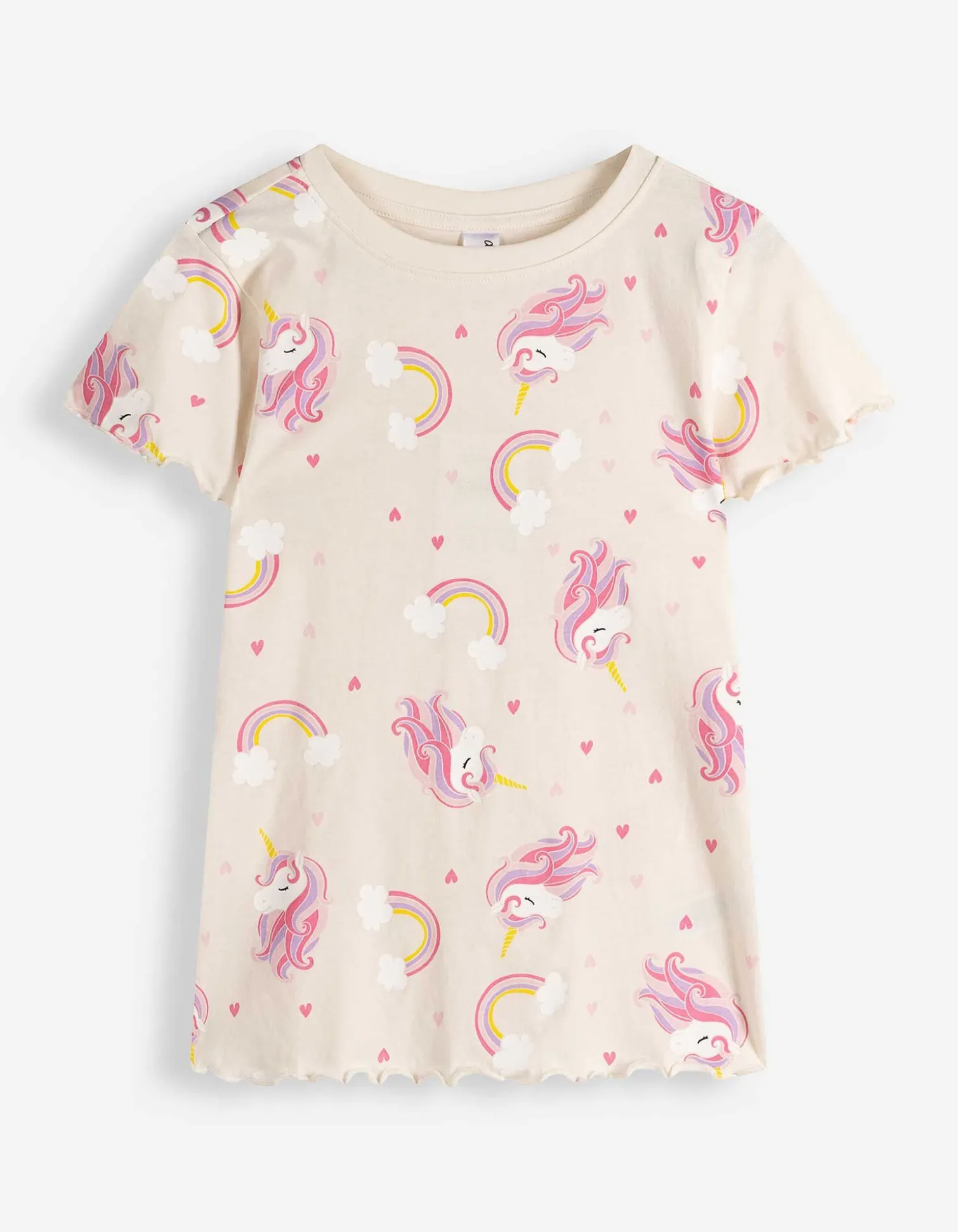 Pyjama Set aus Shirt und Shorts - Allover-Muster - weiß