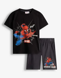 Pyjama Set aus Shirt und Shorts - Spiderman - bronzefarben