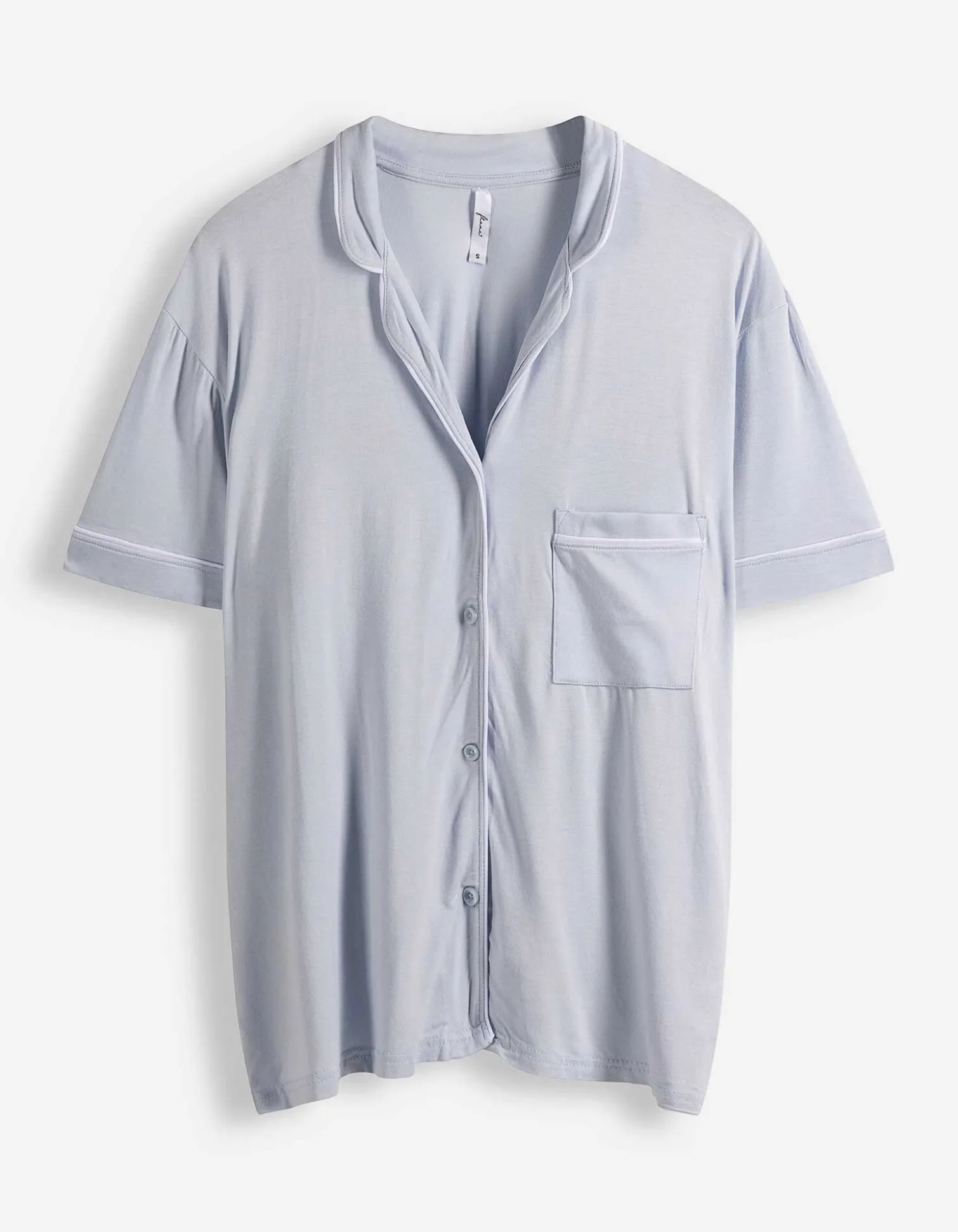 Pyjama Set aus Shirt und Shorts - einfarbig - hellblau