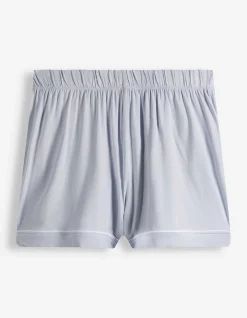 Pyjama Set aus Shirt und Shorts - einfarbig - hellblau