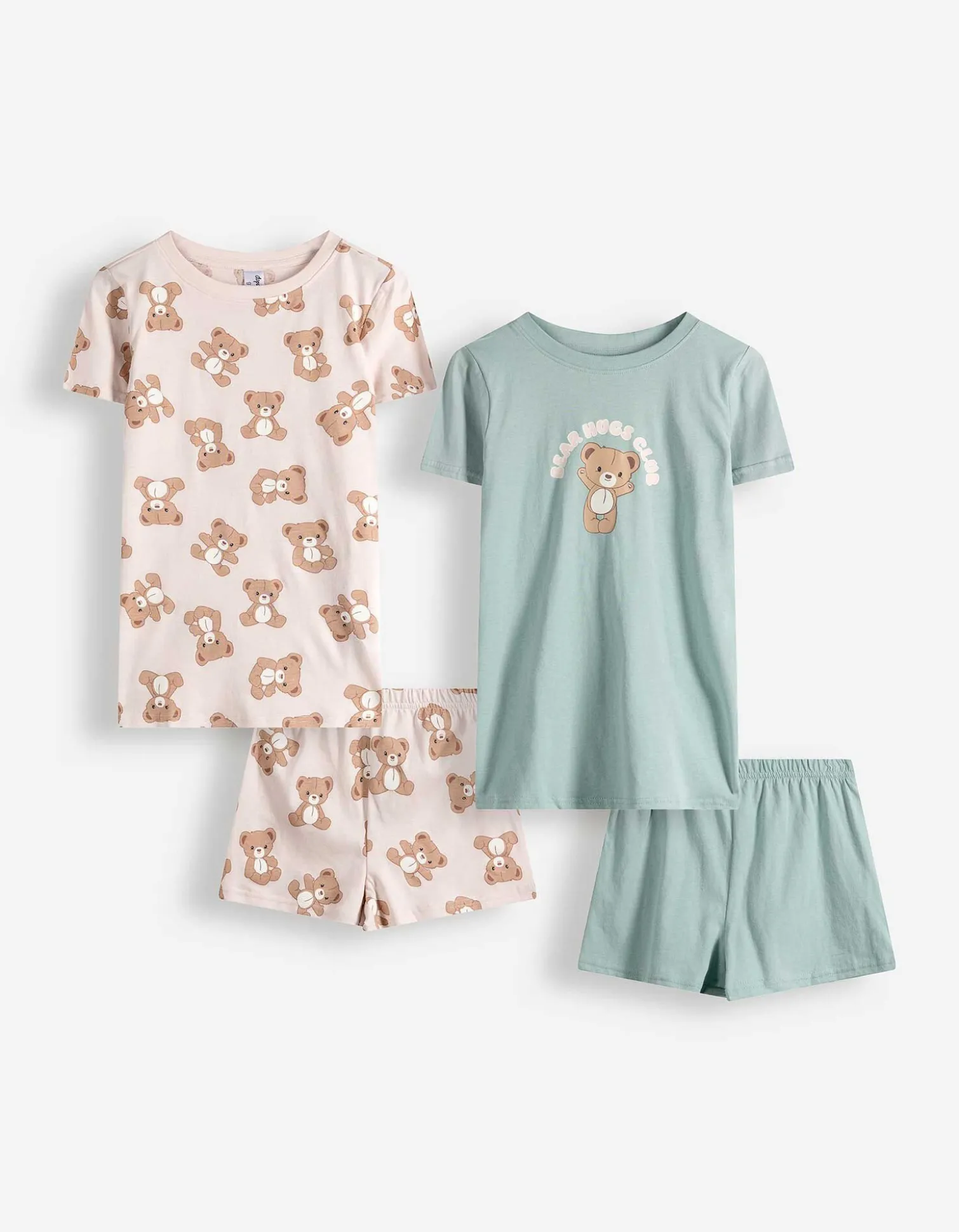 Pyjama Set aus Shirt und Shorts - 2er-Pack - bronzefarben