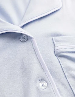 Pyjama Set aus Shirt und Shorts - Viskose-Mix - hellblau