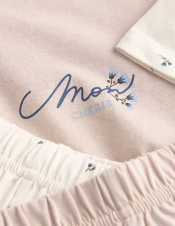 Pyjama Set aus Shirt und Shorts - 2er-Pack - bronzefarben