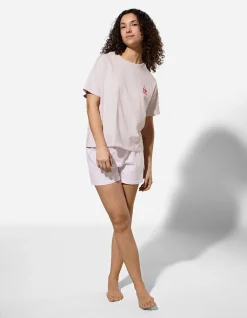Pyjama Set aus Shirt und Shorts - Mustermix - Pink