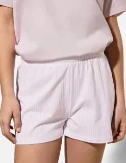 Pyjama Set aus Shirt und Shorts - Mustermix - Pink
