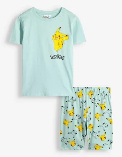 Pyjama Set aus Shirt und Shorts - Pokémon - türkis