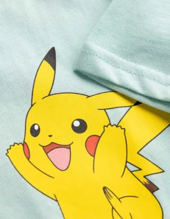 Pyjama Set aus Shirt und Shorts - Pokémon - türkis