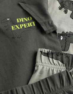 Pyjama Set aus Shirt und Shorts - 2er-Pack - bronzefarben