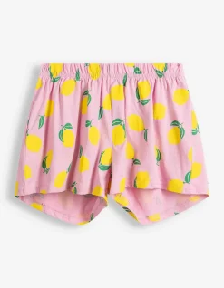 Pyjama Set aus Shirt und Shorts - Allover-Muster - lila