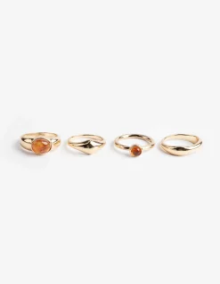 Ring - 4er-Pack - goldfarben