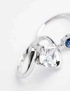 Ring - 5er-Pack - silberfarben