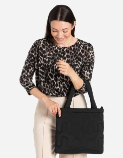 Schultertasche - Wattierung - schwarz