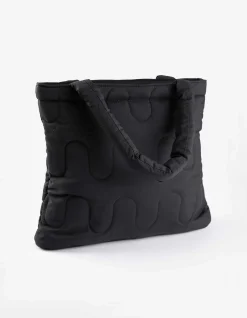 Schultertasche - Wattierung - schwarz