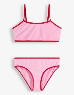 Set aus Bikinitop und Bikinislip - Elastischer Bund - rosa
