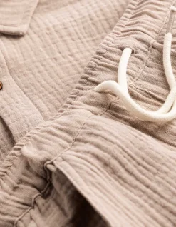Set aus Hemd und Shorts - Musselin - beige