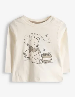 Set aus Langarmshirt, Leggings und Lätzchen - Winnie Puuh - beige