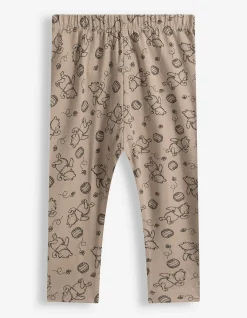 Set aus Langarmshirt, Leggings und Lätzchen - Winnie Puuh - beige