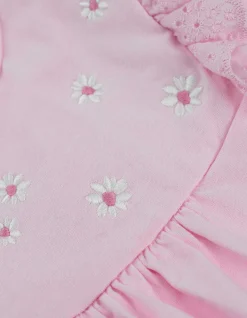 Set aus Langarmshirt und Leggings - Stickereien - rosa
