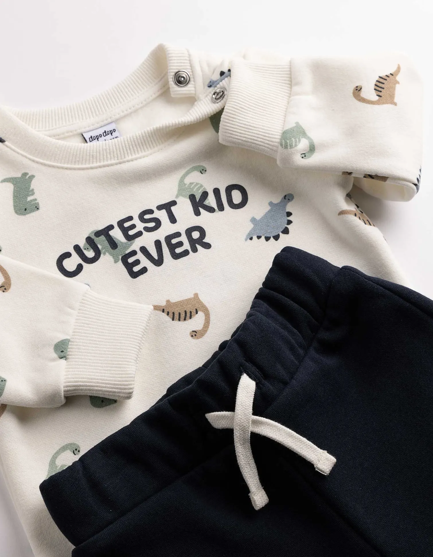 Set aus Sweatshirt und Hose - Allover-Print - weiß
