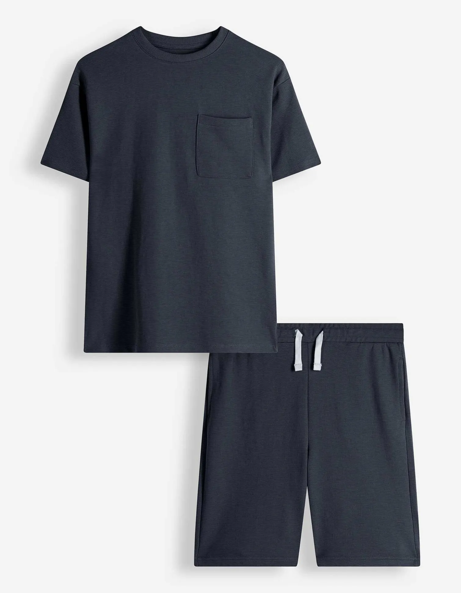 Set aus T-Shirt und Hose - Gerippt - dunkelblau