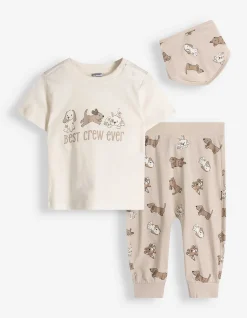 Set aus T-Shirt und Hose - 3er-Pack - Beige