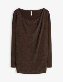 Shirt - Lurex - dunkelbraun
