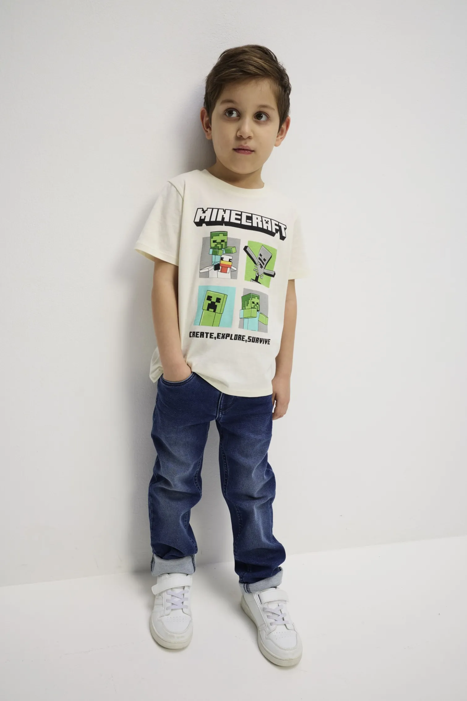 Shirt - Minecraft - weiß