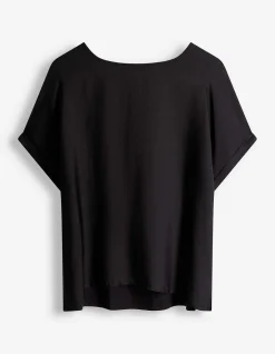 Shirt - Seitenschlitz - schwarz