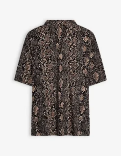 Shirt - Viskose-Mix - schwarz