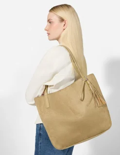 Shopper - Wildlederimitat - hellgrün