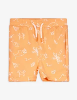 Shorts - Allover-Muster - orange