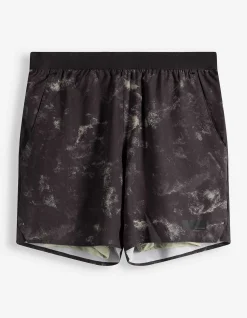 Shorts - Allover-Print - schwarz