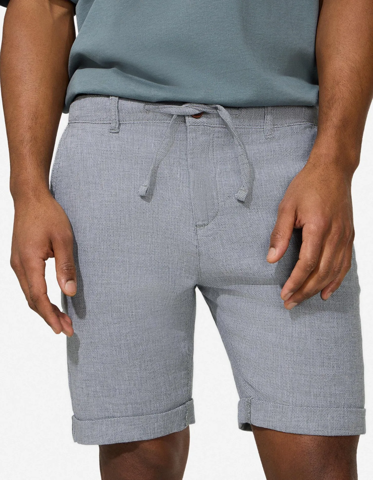 Shorts - Fixierter Beinumschlag - grün