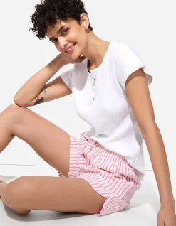Shorts - Leinen-Mix - weiß