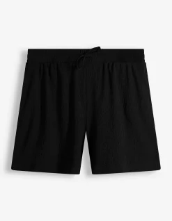 Shorts - Material-Mix - schwarz