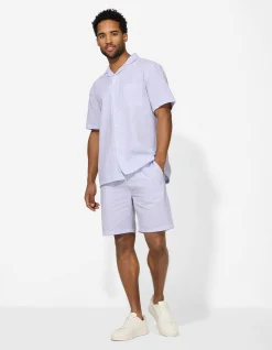 Shorts - Streifen - hellblau