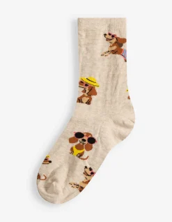 Socken - Allover-Muster - beige