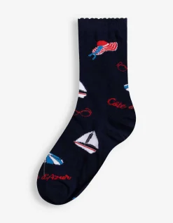 Socken - Allover-Muster - dunkelblau
