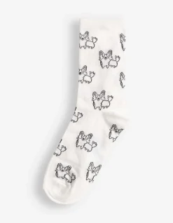 Socken - Allover-Muster - weiß