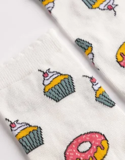 Socken - Allover-Muster - weiß
