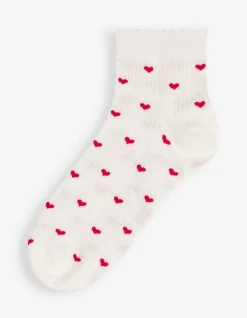 Socken - Herzen - weiß