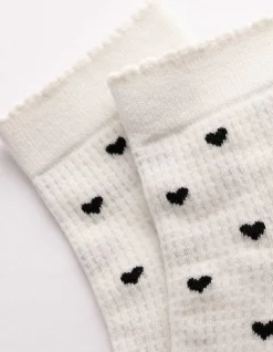 Socken - Herzen - weiß